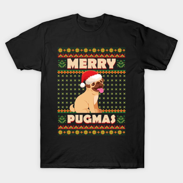 Christmas Pug Merry Xmas Dog Life T-Shirt by aneisha